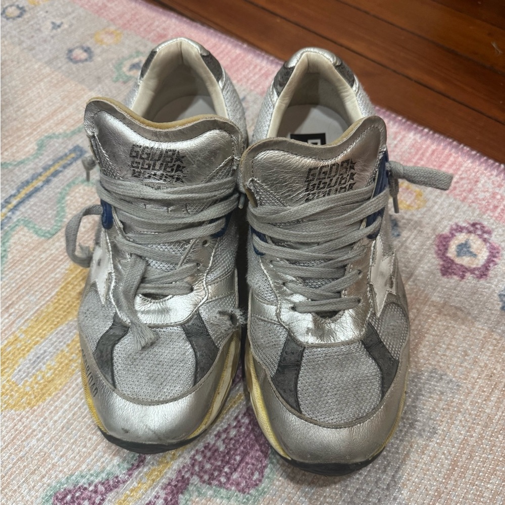 Golden Goose Silver Blue White Sneakers - Picture 7 of 16